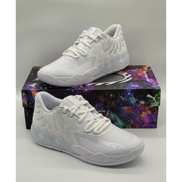 Puma MB.01 Low 'Team Colors - Triple White' Basketball Shoes 376941-04 - Picture 4 of 12